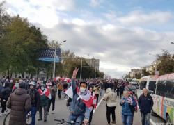 Партизанский марш - лес демонстрантов в центре Минска (видео)